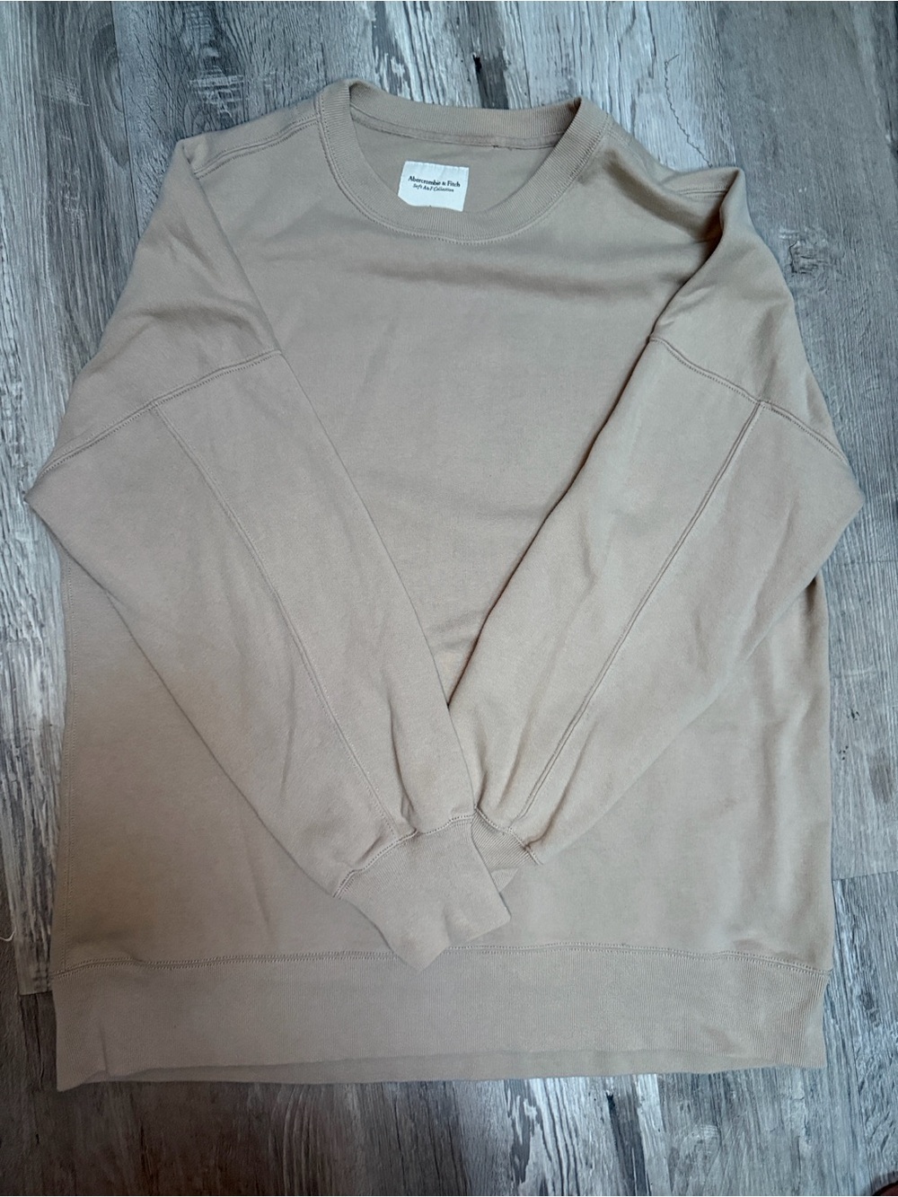 Abercrombie & Fitch Soft A&F Beige Crewneck Sweatshirt